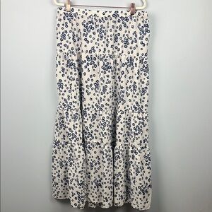 Banana Republic large tiered flowy unlined lightweight maxi skirt